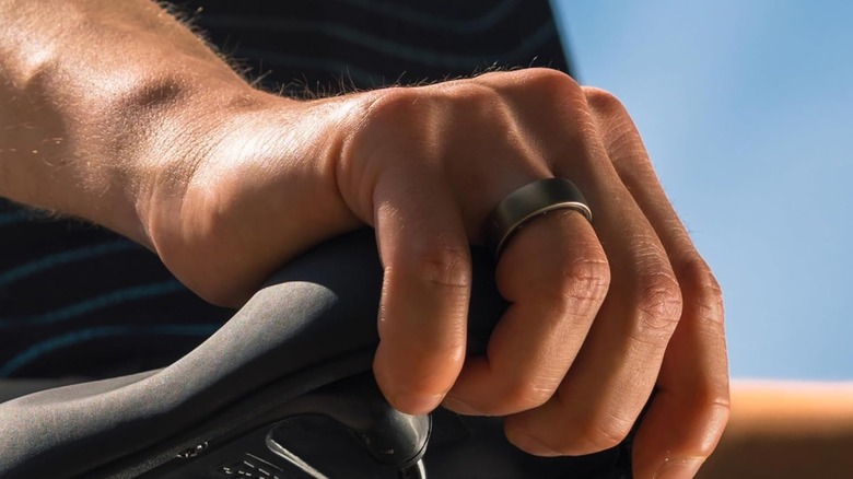 A person wearing the Amazfit Helio Ring