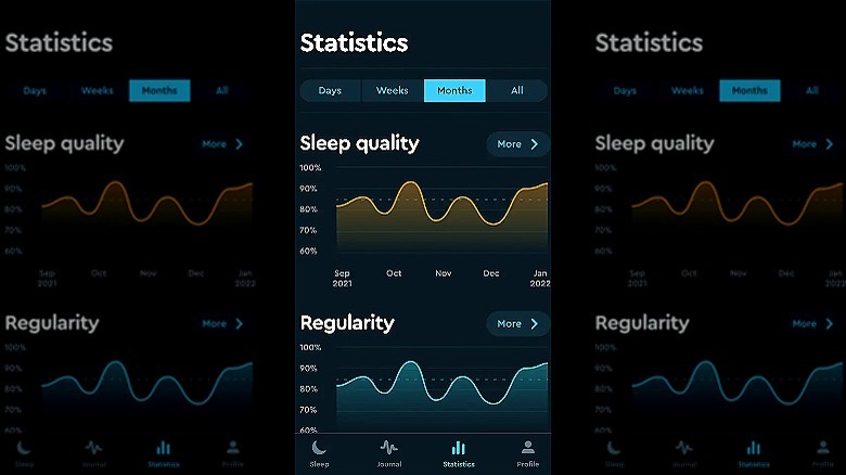 Sleep Cycle app statistics screen