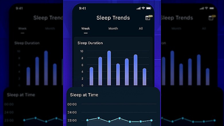 Sleep Monitor app sleep trends screen