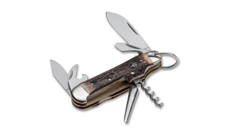 Böker Camp Knife Stag with all tools open
