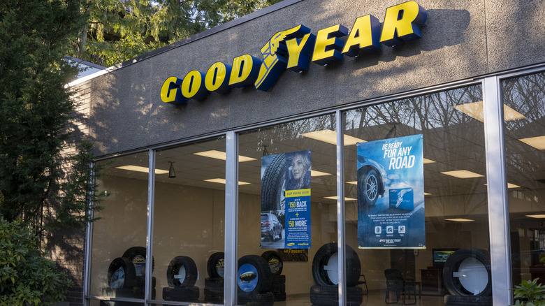 exterior of a goodyear building