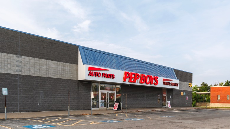 exterior of pep boys building