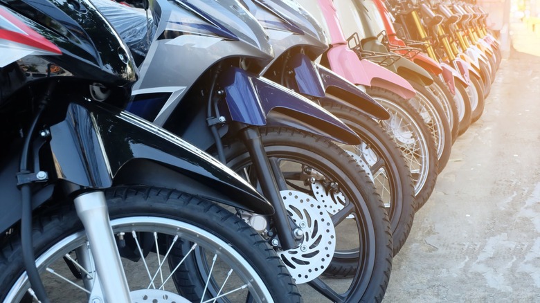 motorcycles parked together