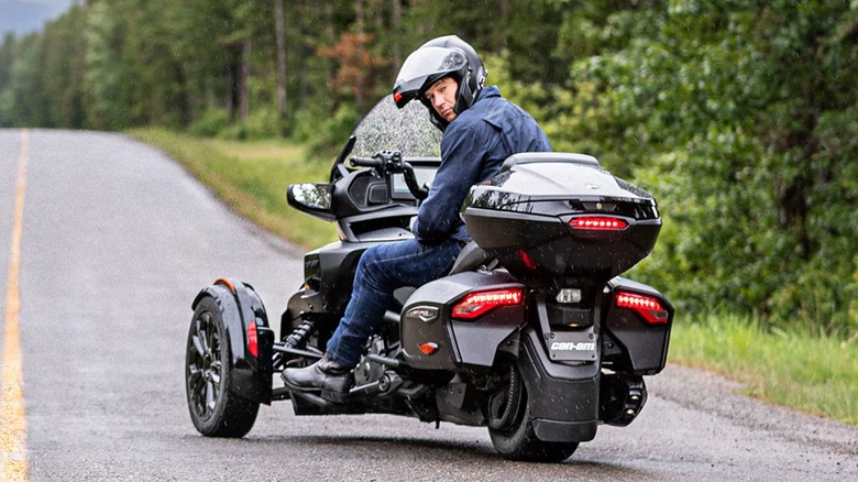 Person riding Can-Am Spyder