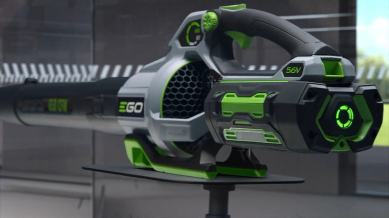 Close up of a side view of the EGO 650 CFM Leaf Blower