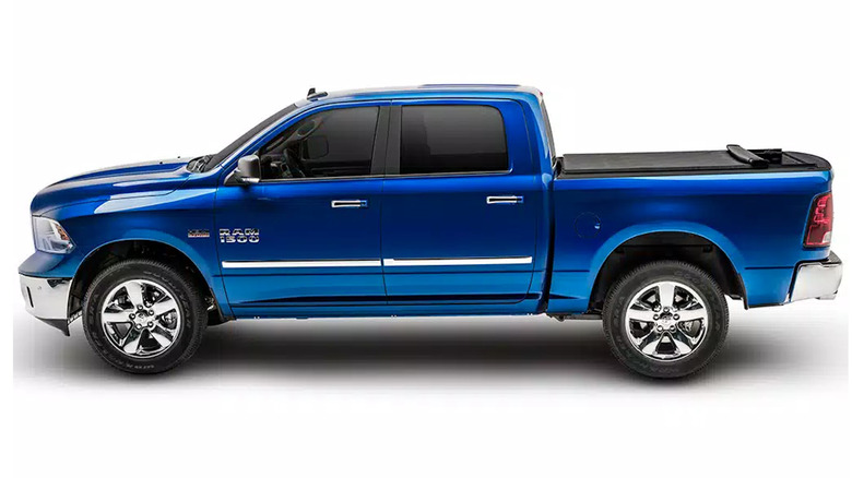 blue Dodge Ram with truxedo lo pro cover