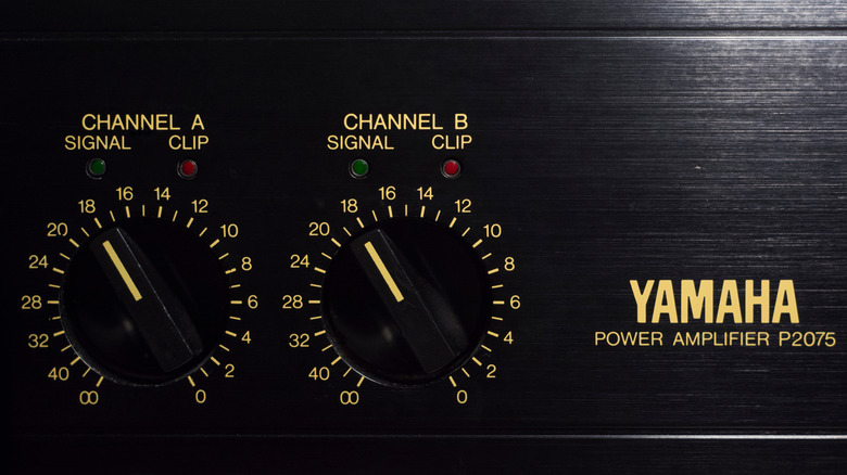 Close up of Yamaha amplifier