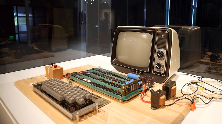 Apple I computer on display