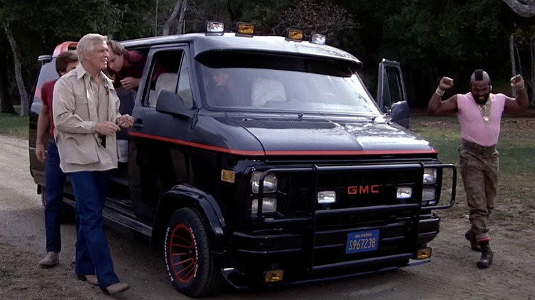 The A-Team getting out of van