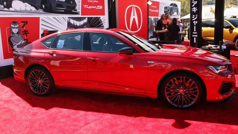 Red Acura TLX at Players Tailgate 2022