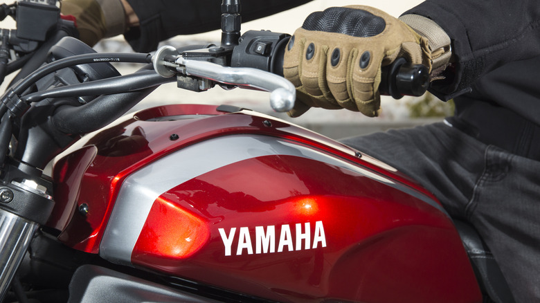 Man riding Yamaha motorcycle