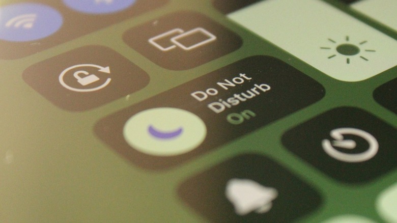 iPadOS control center displaying the 'Do Not Disturb' feature