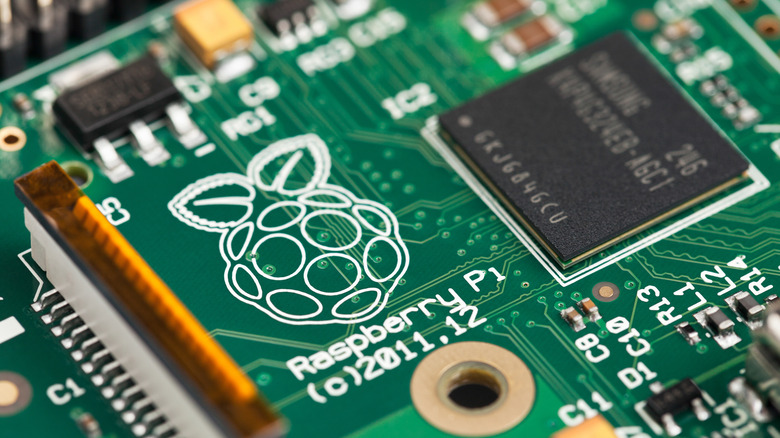 Raspberry Pi board closeup
