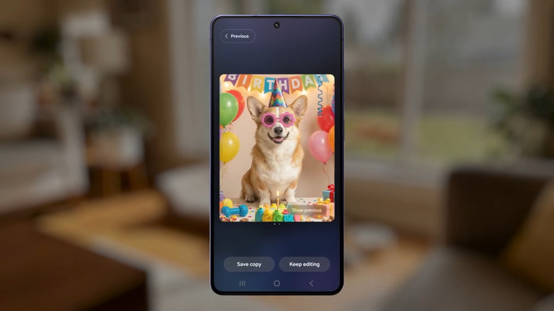 Samsung Galaxy AI background replacement feature in action