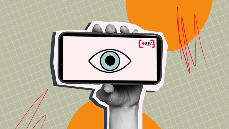 Illustration of spyware on a phone