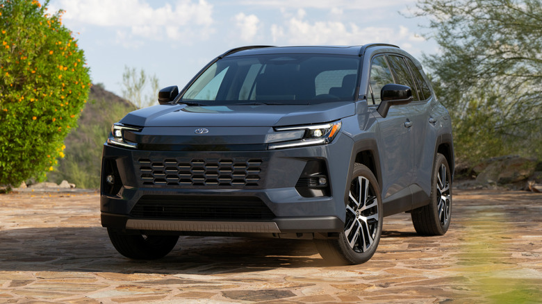 A slate gray 2026 Toyota RAV4 Limited parked outside