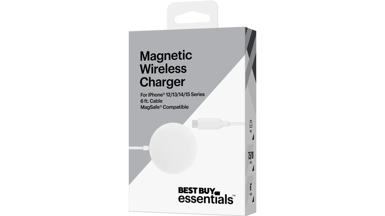 Best Buy offers a magnetic wireless charger for iPhones under the Best Buy Essentials brand