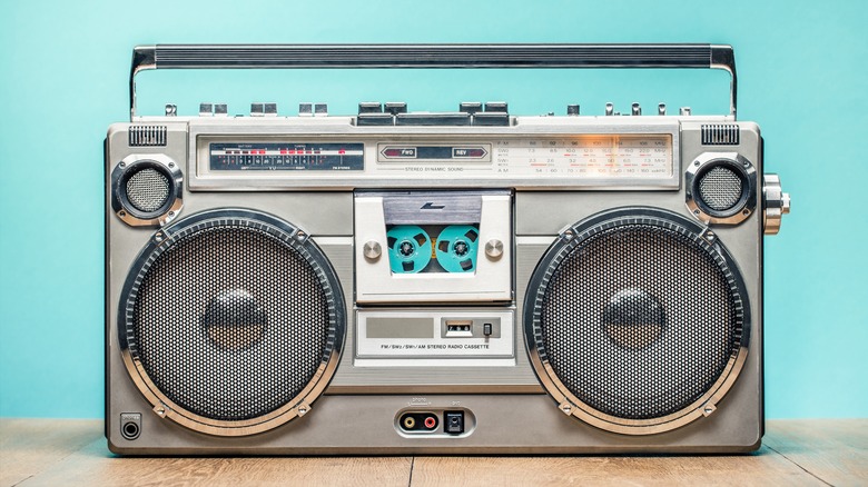 retro radio with cassette player