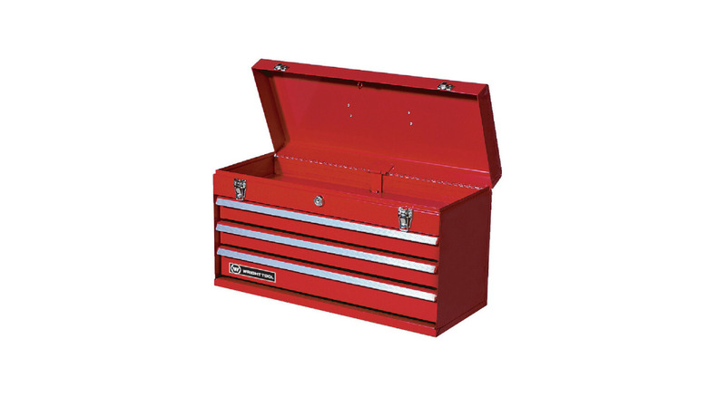 The red 21-inch 3 Drawer Chest from Wright Tools