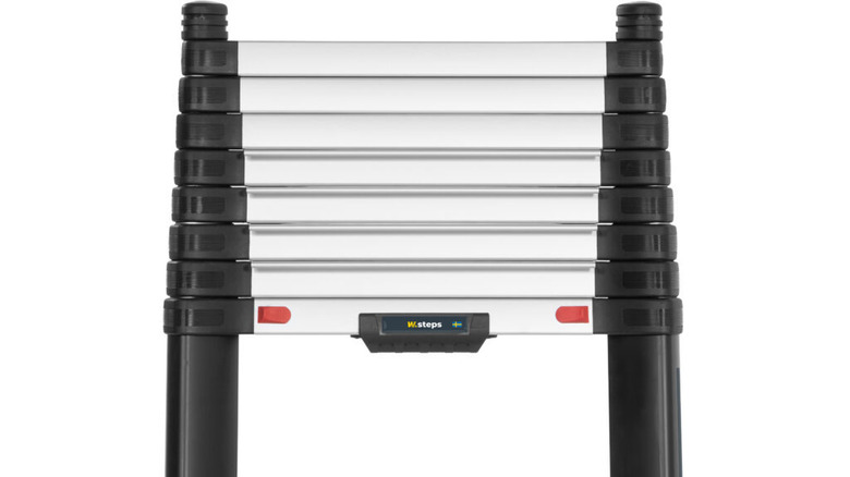 W.steps telescopic ladder on a white background