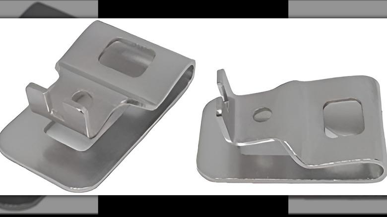 Two belt clips on white background