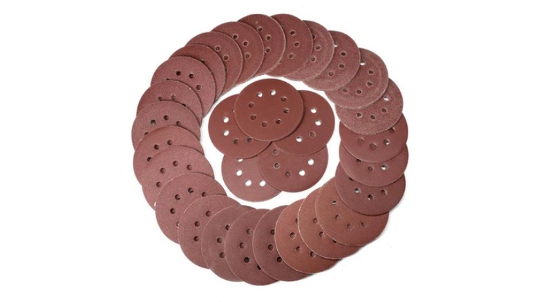 Neiko 5 Hook and Loop Sanding Disks on white background
