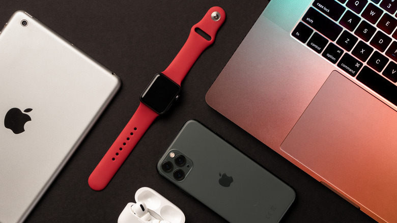 Apple devices on table