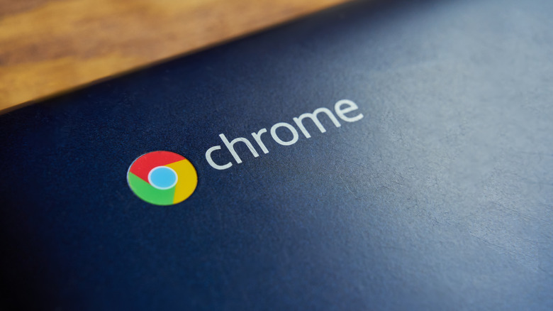 Chrome logo on a Chromebook