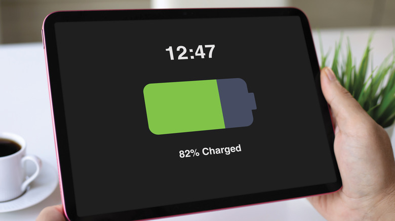 Tablet charged to 82%