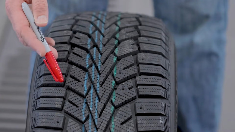 A General Altimax Arctic 12 tire on display