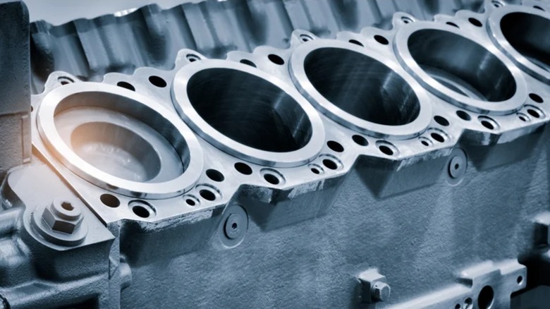 Six cylinder diesel engine block