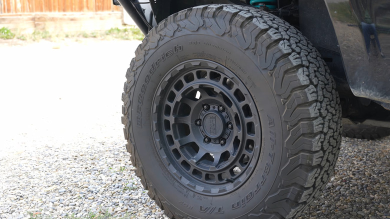 A set of BFGoodrich All-Terrain T/A KO2 tires on an SUV
