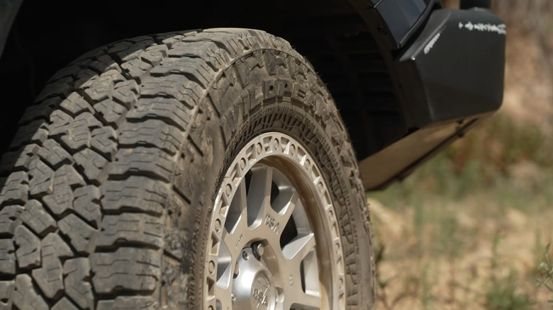 A set of Falken Wildpeak A/T4W tires in use