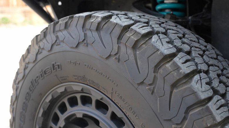 A set of BFGoodrich All-Terrain T/A KO2 tires on an SUV