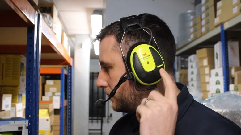 Person wearing Peltor headset