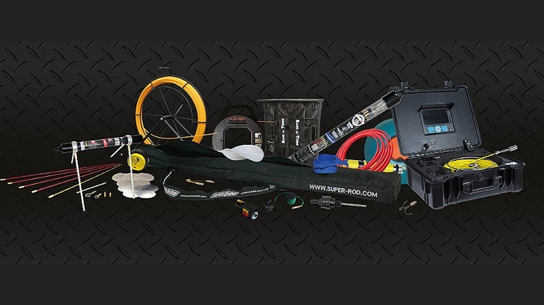 Range of Super Rod products placed against a black background.