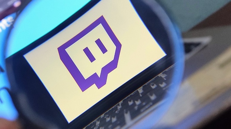 Twitch logo on a laptop's screen