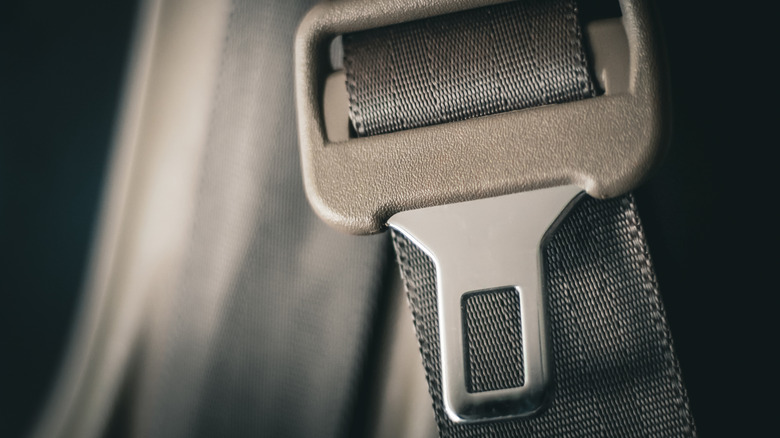 Closeup of vehicle seatbelt
