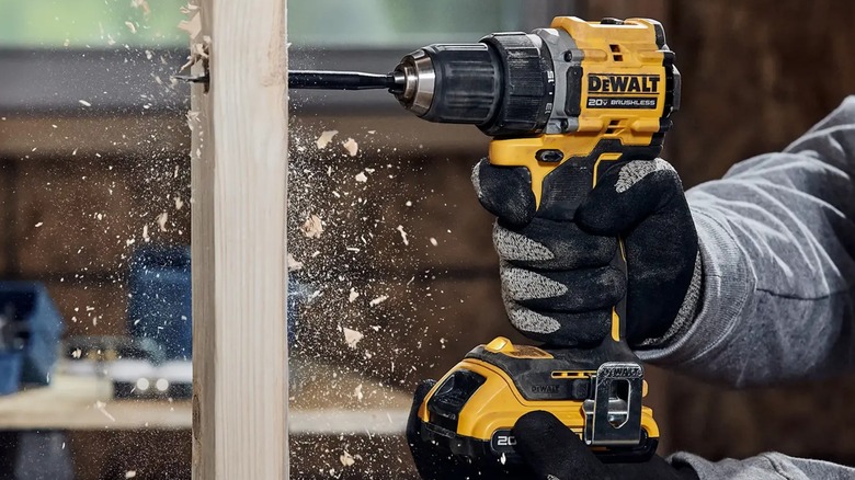 drilling through stud with DeWalt drill
