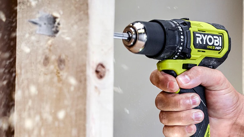 drilling through stud with Ryobi drill