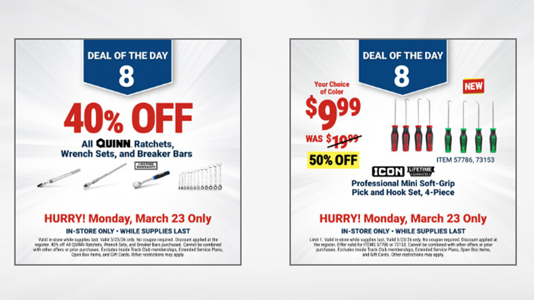 Two deals that were a part of Harbor Freight's 10 Days of Deals promotion