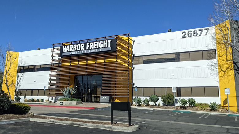 A photograph of the Harbor Freight headquarters.
