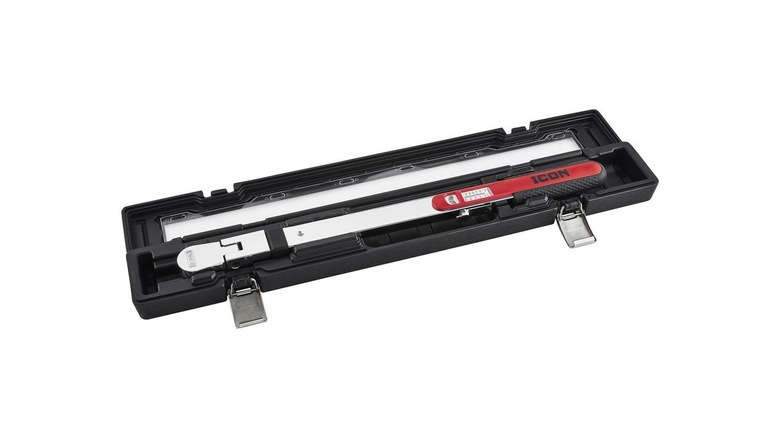 The 1/2 inch Professional Split Beam Torque Wrench by Icon in its container