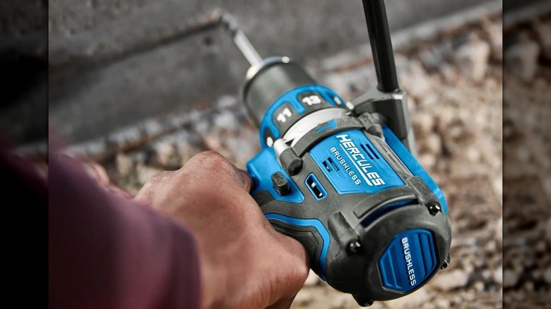 Hercules 20V ½-inch Compact Hammer Drill/Driver in use