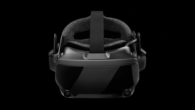 A Valve Index VR headset on display