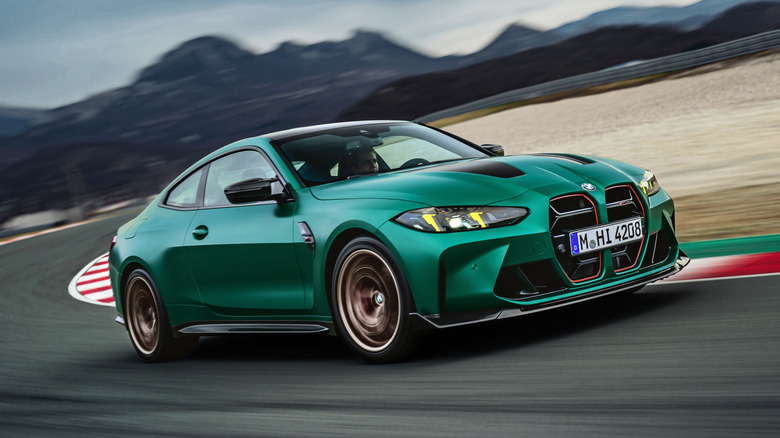 BMW M4 CS driving on track