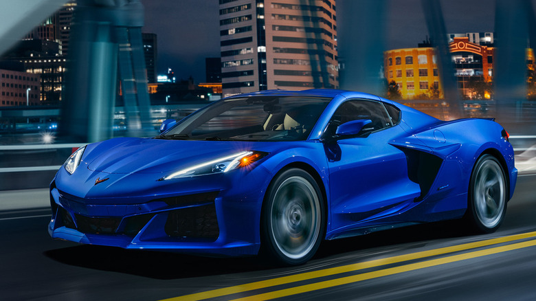 Chevrolet Corvette E-Ray driving on street