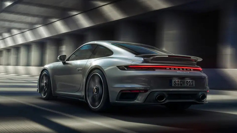 Porsche 911 Turbo S driving in tunnel