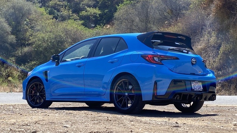 Toyota GR Corolla parked off road
