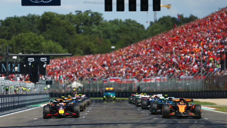 The F1 grid lining up for the 2025 Emilia Romagna Grand Prix